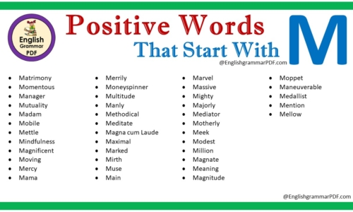 Positive Words That Start With M