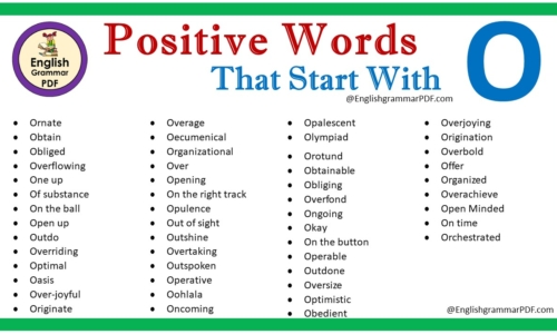 Positive Words That Start With O