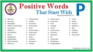 positive words that start with p