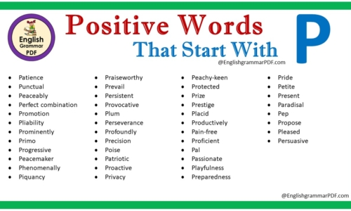 Positive Words That Start With P