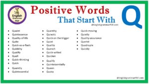 positive words that start with q