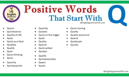 Positive Words That Start With Q