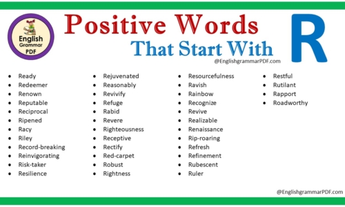 Positive Words That Start With R