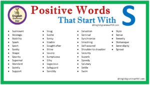 positive words that start with s