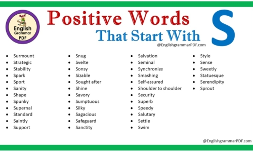 Positive Words That Start With S