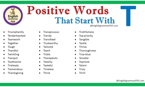 Positive Words That Start With T