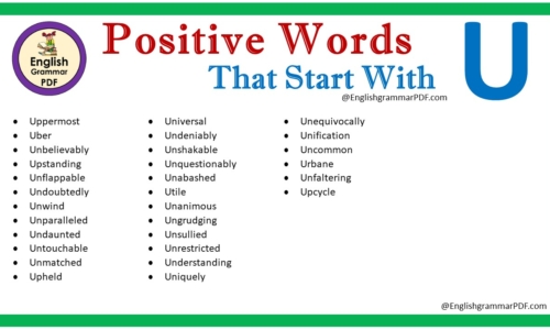 Positive Words That Start With U