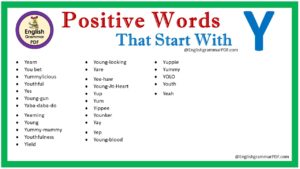 positive words that start with y