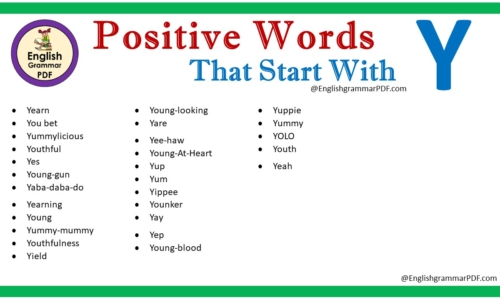 Positive Words That Start With Y