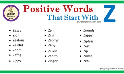 Positive Words That Start With Z