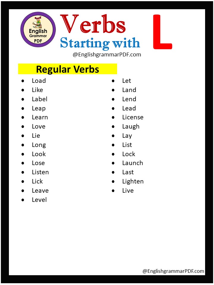 regular verbs that start with l