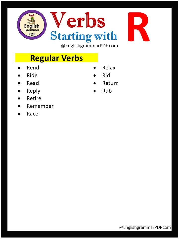 regular verbs that start with r