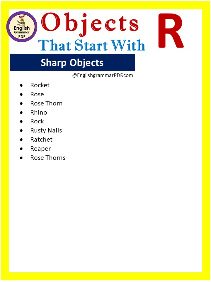 sharp objects that start with r