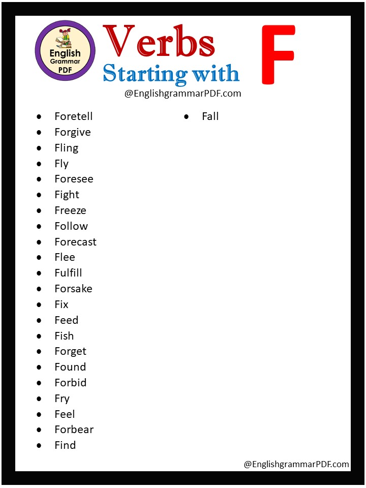 verbs that begin with f