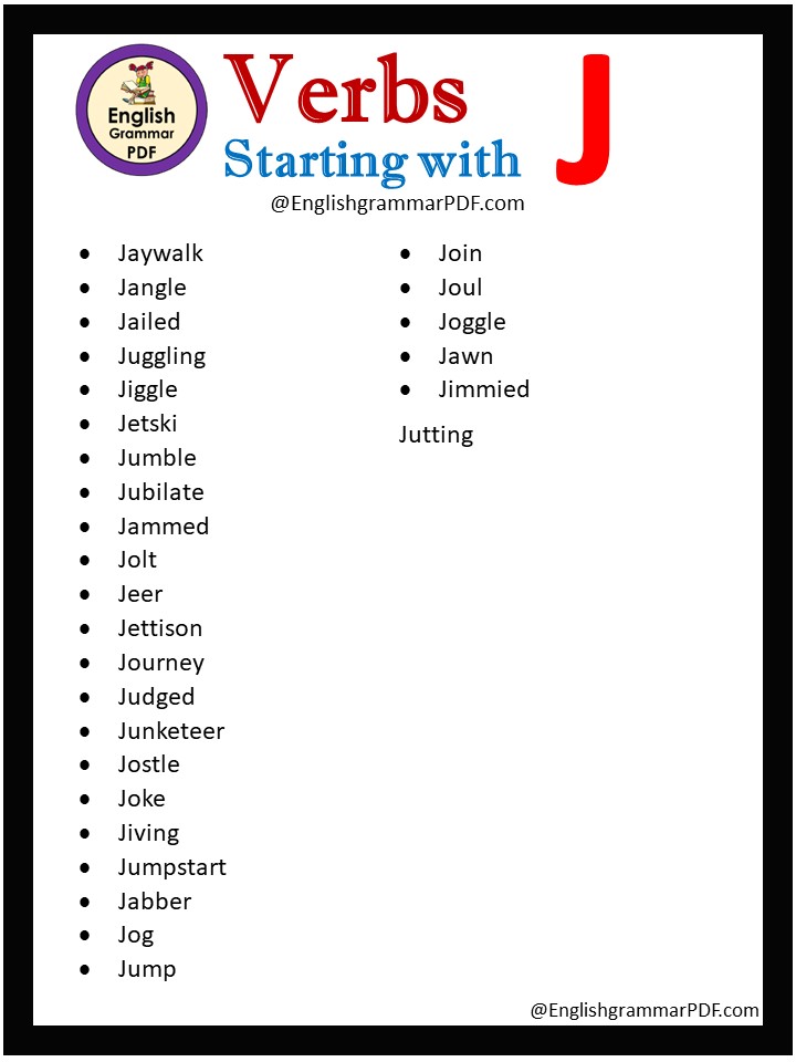 verbs that begin with j