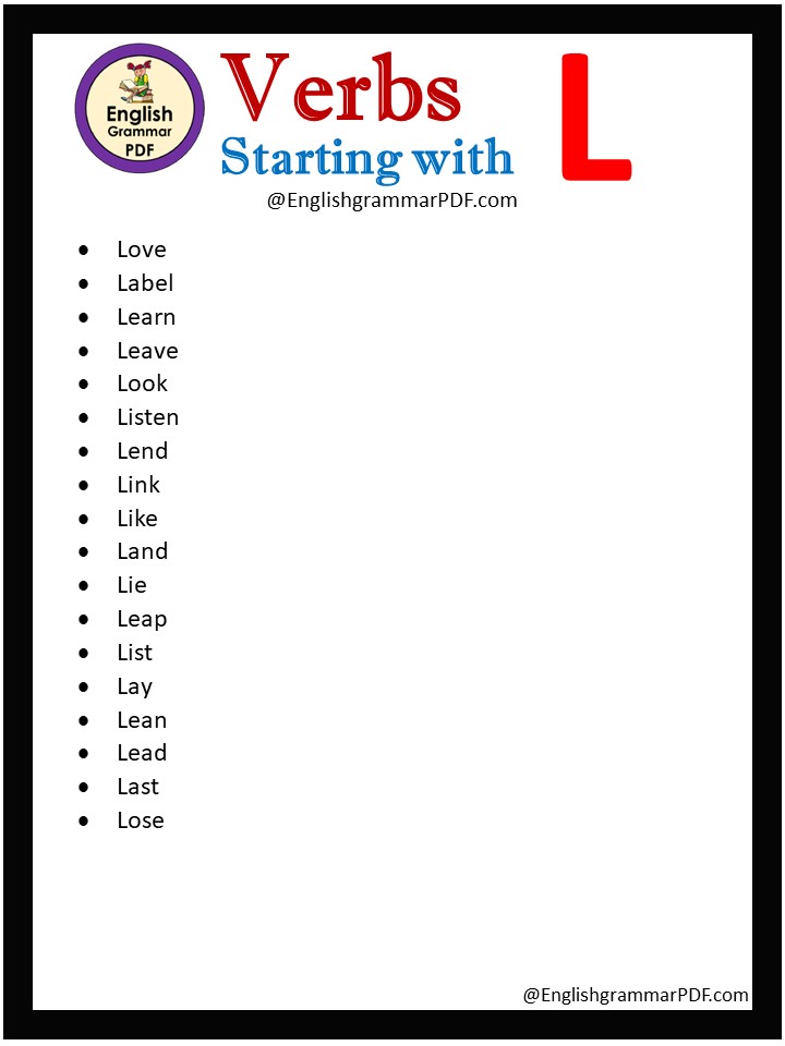 verbs that begin with l