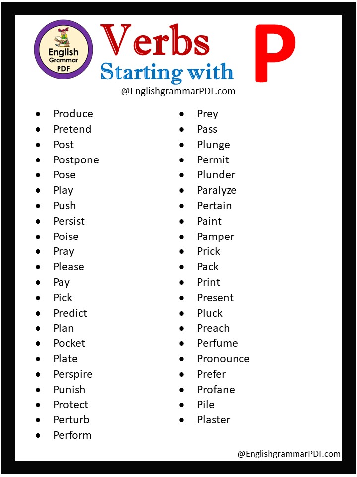 verbs that begin with p