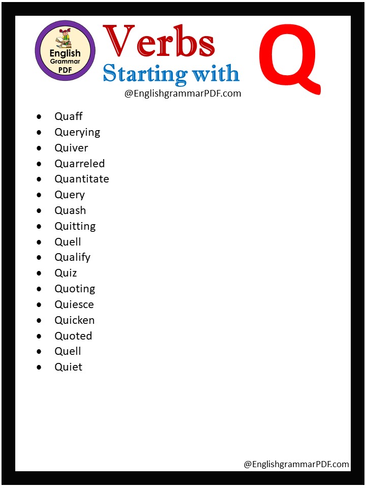 verbs that begin with q