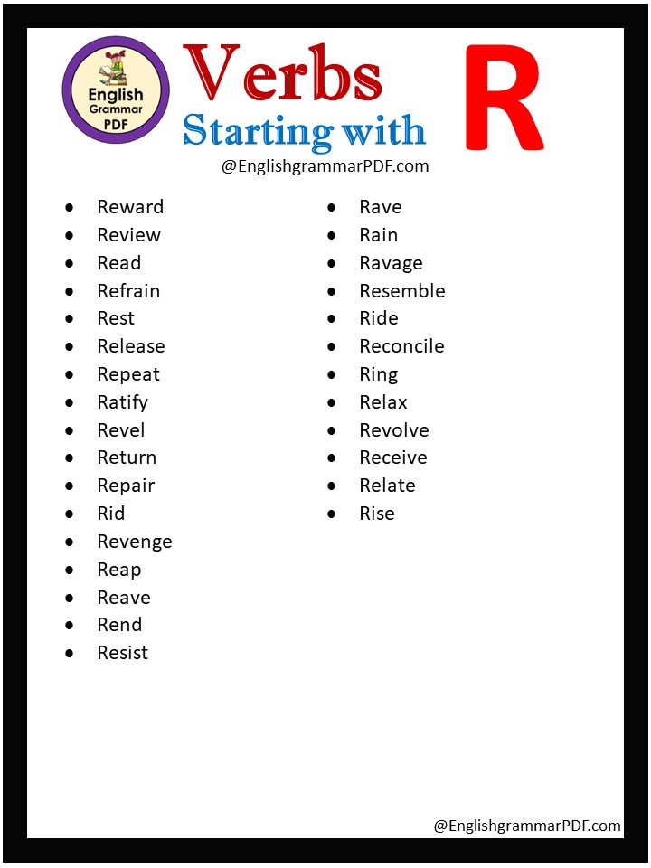 verbs that begin with r