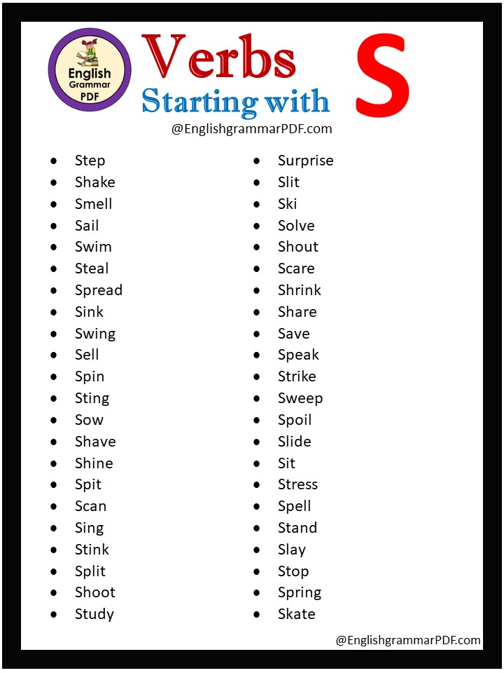 verbs that begin with s