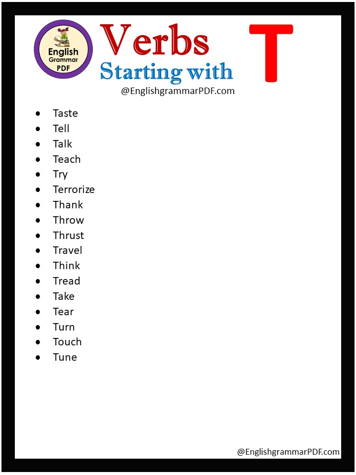 verbs that begin with t