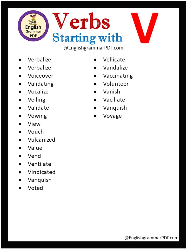 verbs that begin with v