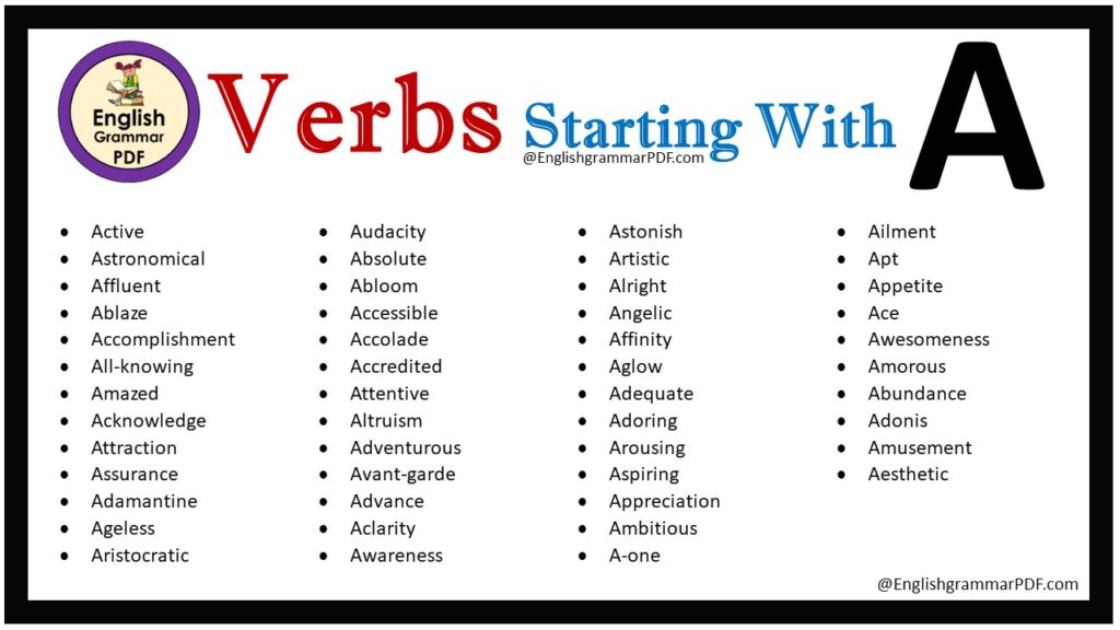 verbs that start with a