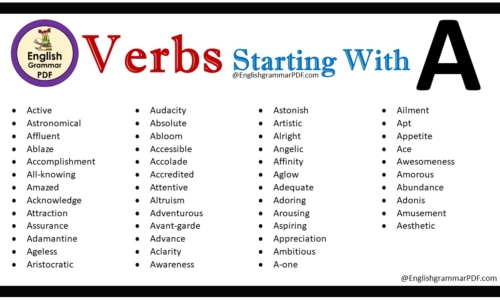 Verbs That Start With A