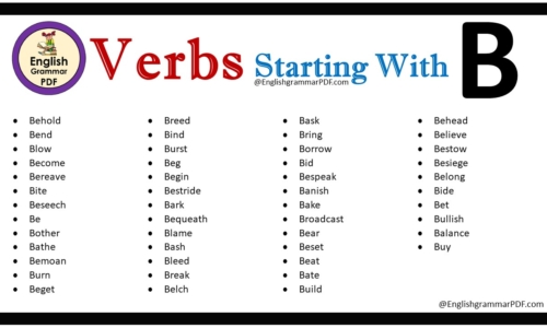 Verbs That Start With B