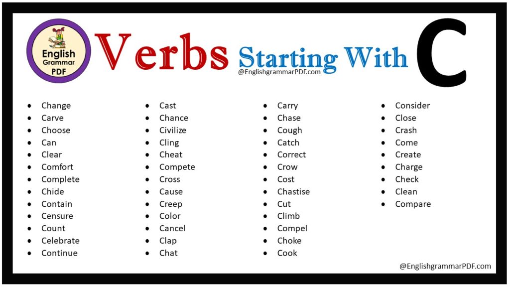 verbs that start with c