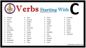 verbs that start with c