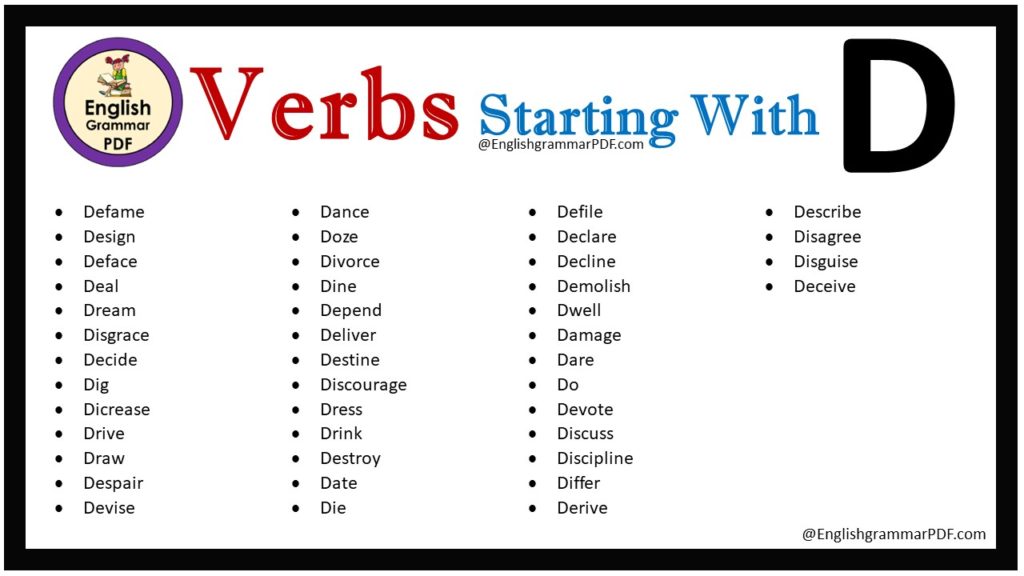 verbs that start with d