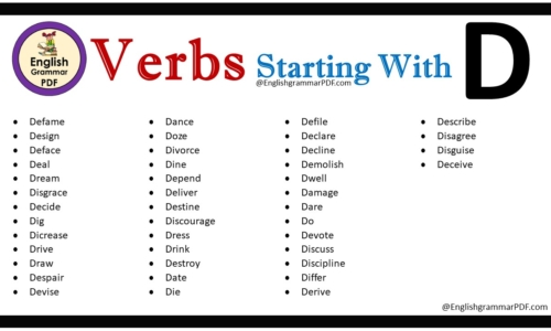 Verbs That Start With D