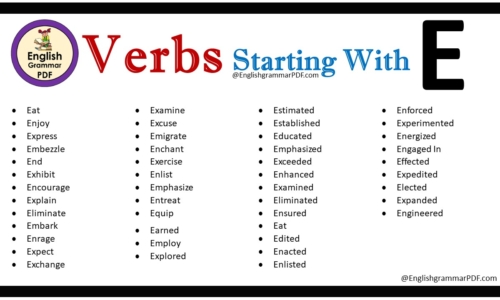 Verbs That Start With E