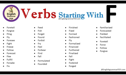 Verbs That Start With F