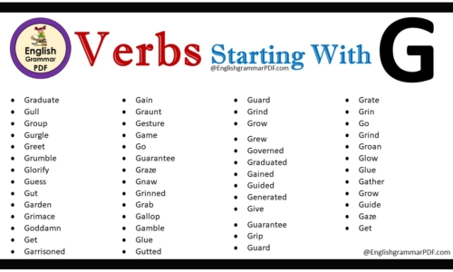 Verbs That Start With G