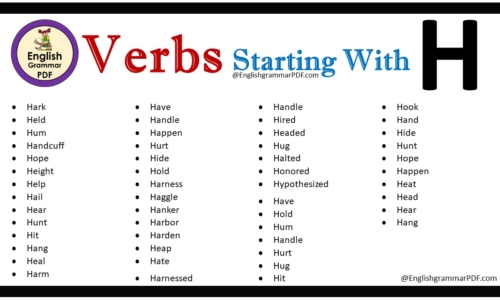 Verbs That Start With H