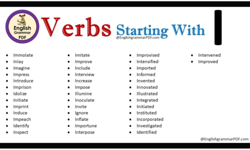 Verbs That Start With I