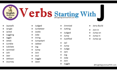 Verbs That Start With J