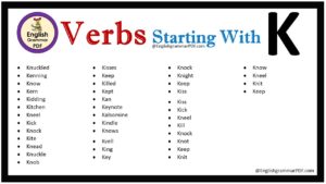 verbs that start with k