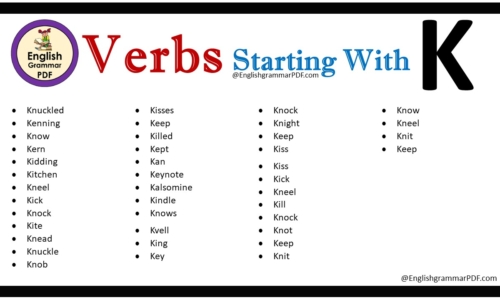 Verbs That Start With K