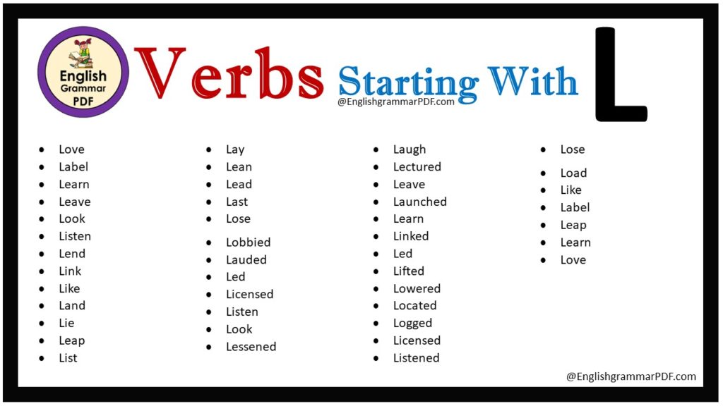 verbs that start with l