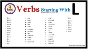 verbs that start with l