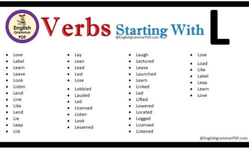 Verbs That Start With L