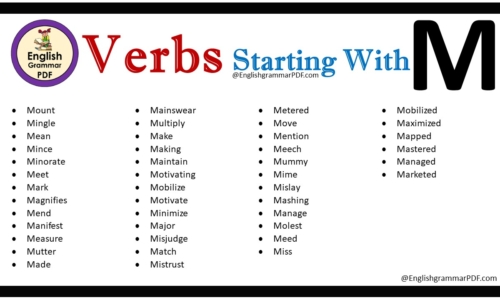 Verbs That Start With M