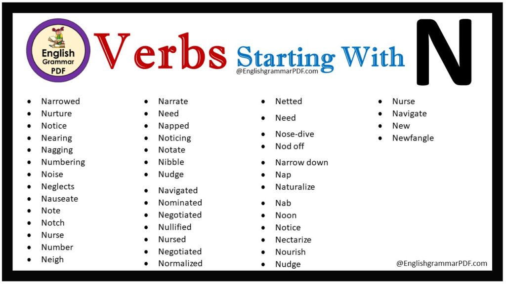 verbs that start with n