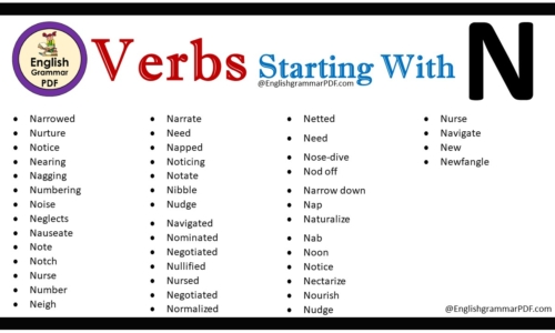 Verbs That Start With N