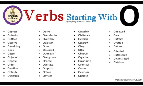 Verbs That Start With O