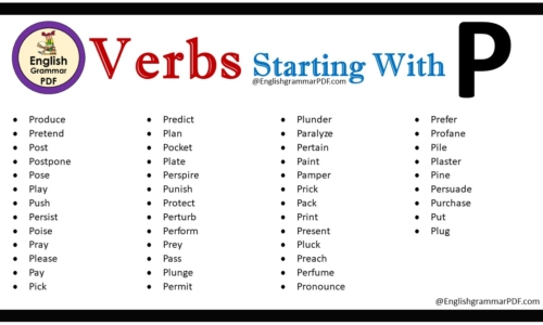 Verbs That Start With P