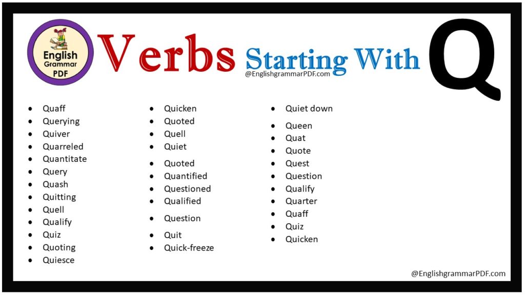 verbs that start with q